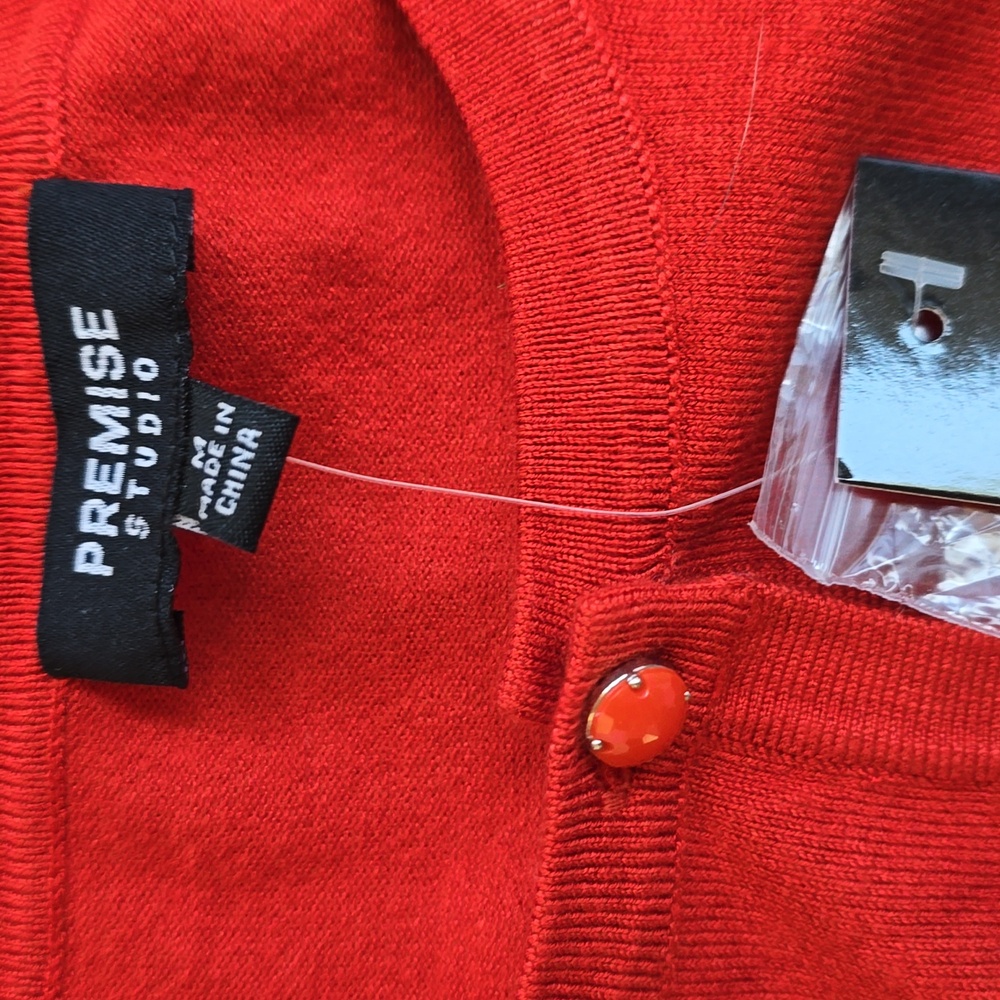 NWT Premise Studio Red Cardigan Size Medium - Picture 2 of 7